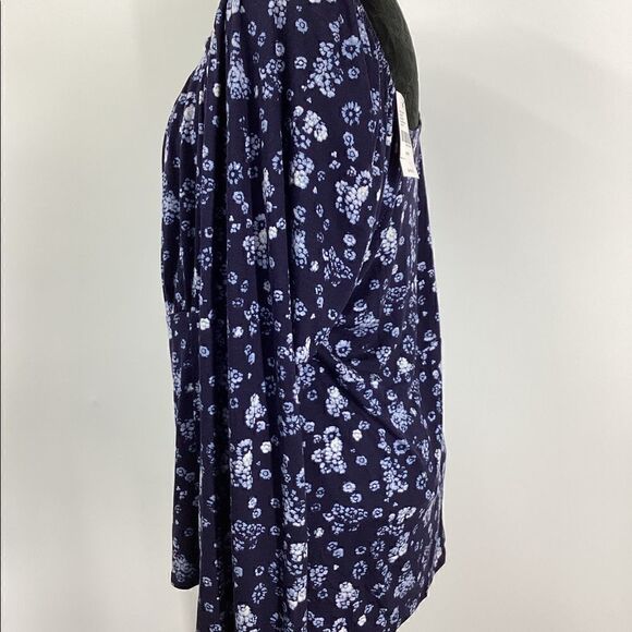 Lane Bryant Plus Blue Blouson Sleeve Square Neck Top - Picture 11 of 15